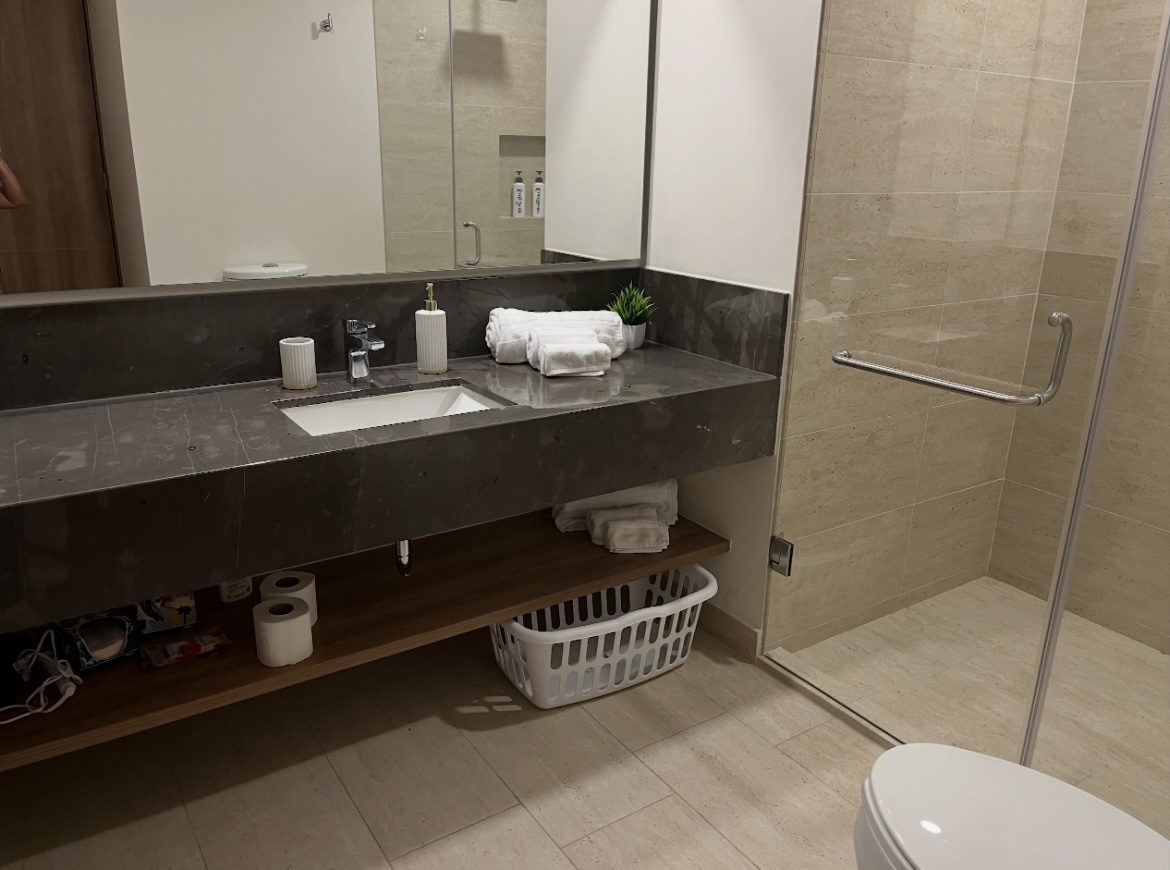 Full bathroom with walk-in shower
